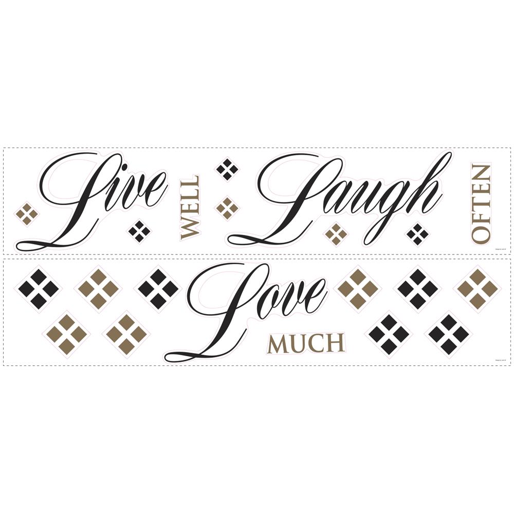 RoomMates by York RMK1396SCS Live Love Laugh Peel & Stick Wall Decals In Black